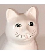 Mount Clemens Pottery White Porcelain Classy Cat w/ Pink Flowers Figurin... - £14.48 GBP