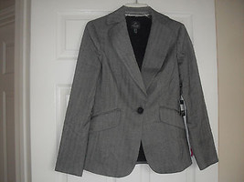 Adrianna Papell New Womens Black/Ivory (Gray) One Button Blazer Jacket   6 - £23.20 GBP