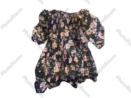 As You Wish Size Large Smocked Top Knee Length Dress Floral - £15.03 GBP