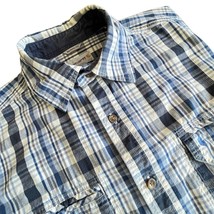 Carhartt 100390 Shirt Mens Medium Short Sleeve Blue Plaid Relaxed Fit Wo... - $202.71 MXN