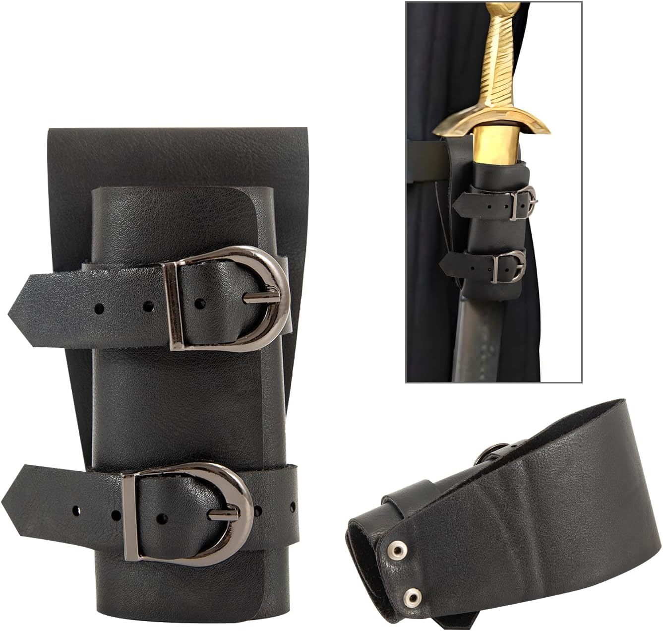 Medieval-Style Dagger Holster Adjustable Leather Small Weapon Sword Frog - $29.95