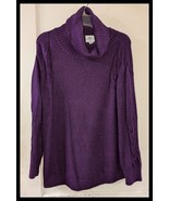 NEW  ST. JOHNS BAY Loose Turtleneck Dark Purple  Pullover Sweater  PM/M $44 - €15,58 EUR