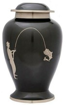 Large/Adult 200 Cubic Inch Brass Slate Fishing Memorial Funeral Cremation Urn - £166.41 GBP