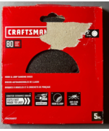 5 Pack Craftsman CMXZXGA9127 5&quot; Dia. 80 Grit Sanding Discs Fits Orbital ... - $14.80