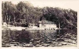Stege Home Resort Boat Landing Cedar Lake Wisconsin RPPC Real Photo postcard - £7.75 GBP