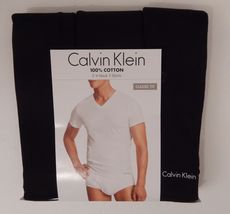 3 CALVIN KLEIN  V NECK SIZES S M L XL 2XL BLACK WHITE GRAY COTTON T-SHIR... - $36.90