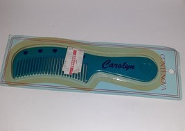 Vintage Personalized Comb 80s Hearts CAROLYN Blue Comb NEW Contenova Nov... - £5.42 GBP