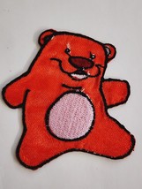 Red Bear Cute Shiney Material Iron-On Patch Super Cute Embellishment Fun - £1.76 GBP