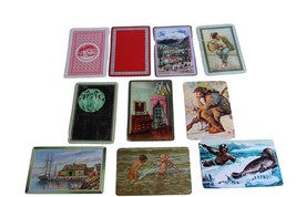 Lot of 10 Vintage Swap Playing Cards Animals People Canasta Tropical 54173 - £15.79 GBP