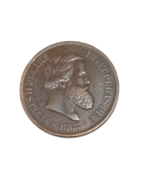 Brazil 1868  Pedro II 20 Réis Reis Bronze Coin - $180.03 MXN