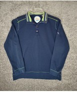TOMMY BAHAMA Sweatshirt Adult Small 1/4 Snap Pullover Sweater Blue Metal... - £13.53 GBP