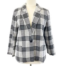 Nasty Gal Womens US 4 We Just Checked Button Down Longline Blazer Plaid Oversize - £26.86 GBP