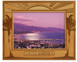 Santa Barbara California Laser Engraved Wood Picture Frame Landscape (3 x 5) - £20.77 GBP