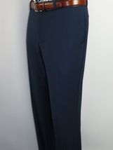 Men Flat Front Suit Separate Pants Slim Fit Soft light Weight Slacks 201-19 Navy image 5