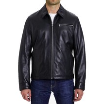 Michael Kors Men&#39;s Zip Front Leather Jacket - $215.20