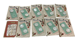 Lansing Pearls Sewing Buttons Round Mixed Cards Vintage Lot of 10 - $19.76