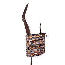 Le Sportsac Adjustable Crossbody Bag Multicolored Striped 3 Zipper Colorful - $32.67