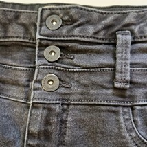 LEI 3-Button High Waist Junior Gilrs Black Denim Jeans Tapered Legs Size 15 image 13