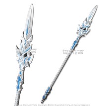 39” Silver Blue Fantasy Spear Staff Foam Anime Video Game Cosplay Costum... - $17.80