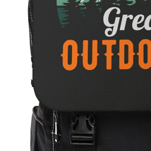 Unisex Casual Adjustable Shoulder Backpack Black Oxford Canvas Front Flap - £43.80 GBP
