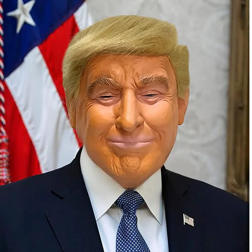 Donald Trump Mask Realistic President Latex Headgear Halloween Party Celebrity - £12.20 GBP