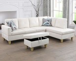3-Piece Flannelette L-Shaped Sectional Sofa Set With Left Chaise And Sto... - $961.99