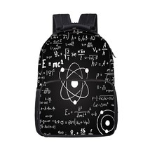 Math Formula Backpack 17-inch Youth Learning School Bag Man Woman Travel Storage - £40.10 GBP