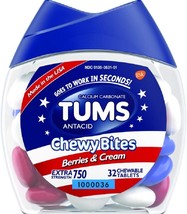 TUMS Chewy Bites Berries &amp; Cream - 32 Count - £21.49 GBP