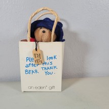 Bear Plush in Bag Please Look After This Bear 1987 Eden Gift 5&quot; Tall - $9.96