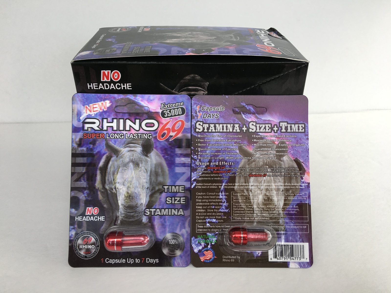 3D RHINO 69 35000 Male Sexual Enhancement 1 Box 20 PILLS - $39.99