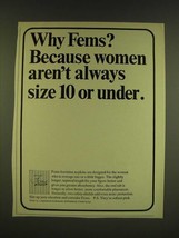 1966 Fems Feminine Napkins Ad - Why Fems? Because women aren&#39;t always si... - $18.49