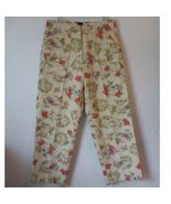 American Colors Women 10 Beige Pants Vintage Hawaiian Beach Print Pockets - £14.89 GBP