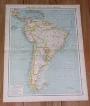 1903 Antique Map Of South America Brazil Argentina Chile Peru Colombia Ecuador - £14.06 GBP