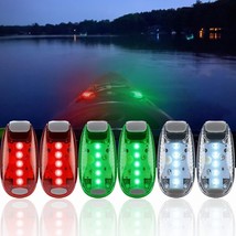6pcs Navigation lights for boats kayak, LED Safety Light, 3, Red Green White - £28.70 GBP