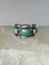 Navajo ring size 4.50 turquoise pinky band sterling silver women - £68.04 GBP