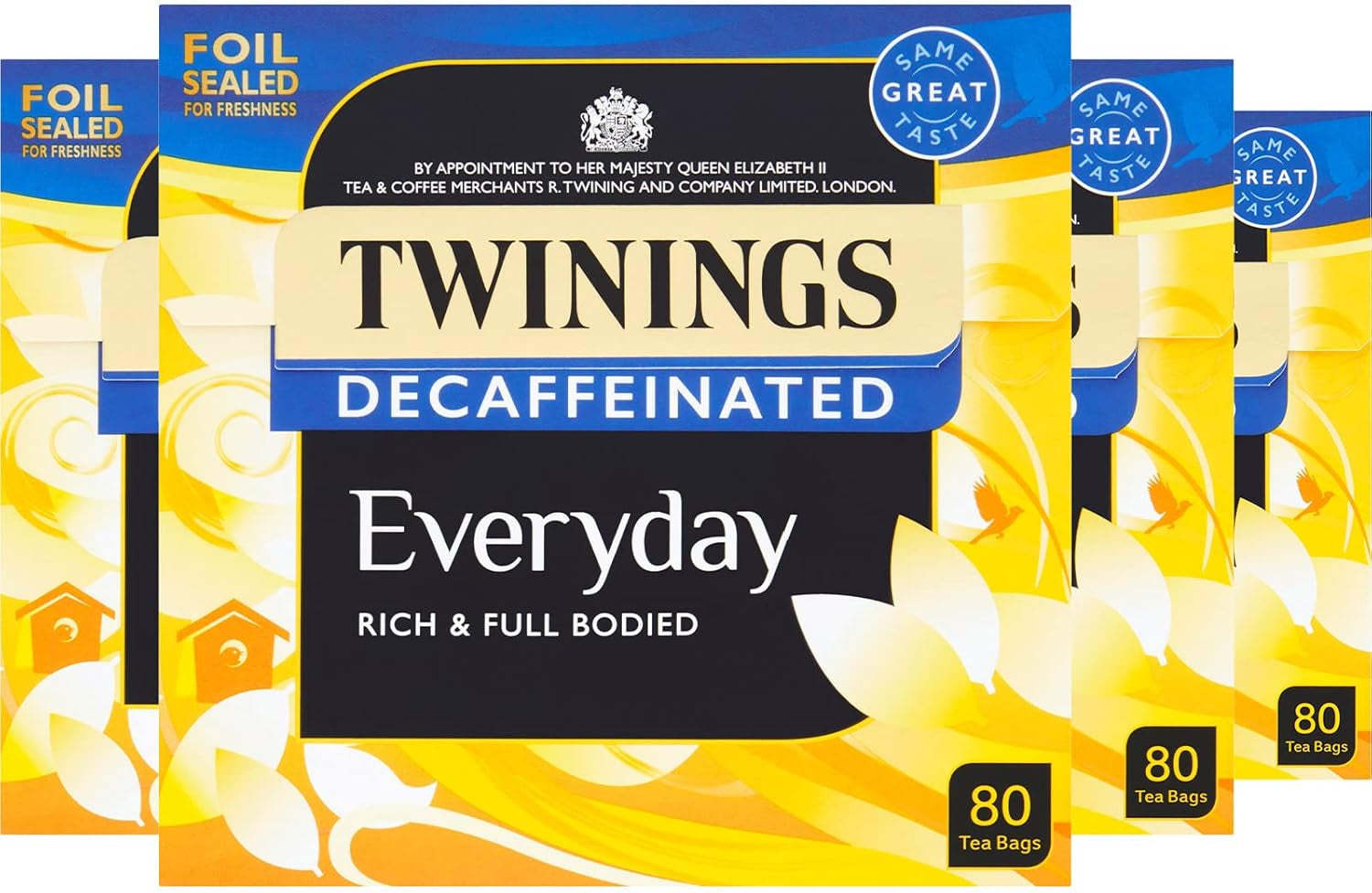Twinings Decaffeinated Everyday Tea 320 Tea Bags,80 Count (Pack of 4) - $32.00