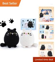 Delightful 2PCS Cat Crochet Kit for Beginners - Complete Starter Set wit... - $42.52