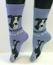 2 PAIRS Foozys Women&#39;s Socks GREYHOUND Dog Print, Canine Collection, NEW - £7.02 GBP