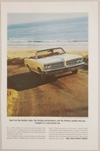 1964 Print Ad Pontiac Tempest Wide-Track Convertible on Road by Ocean - $13.48