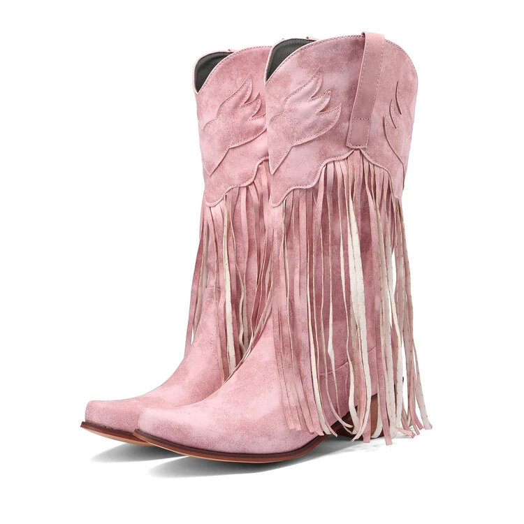 ZIXIYUA ZA Women&#39;s Winter Boots 2023 Fashion Retro Fringed Short boy Boots Comfo - £108.14 GBP