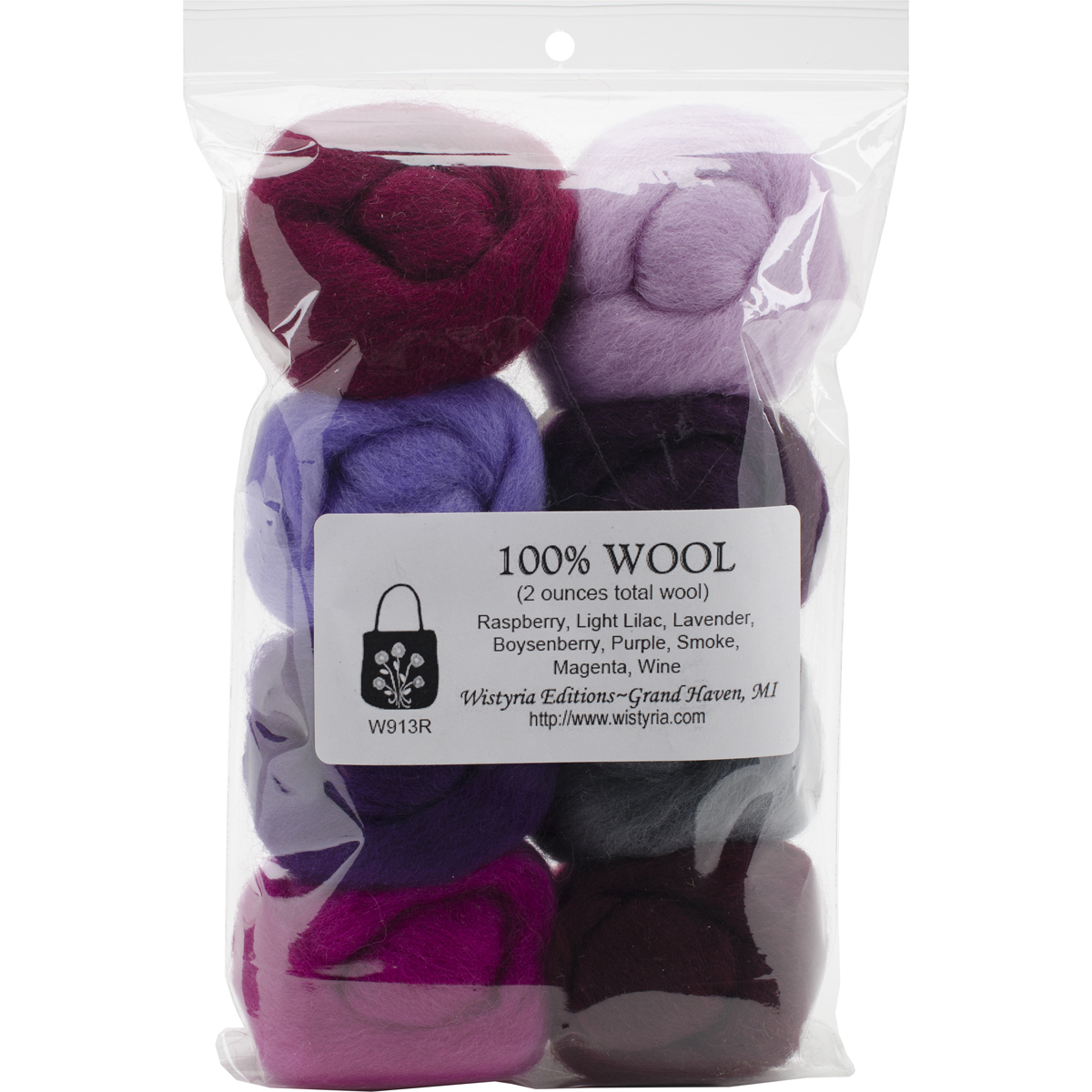 Primary image for Wistyria Editions Wool Roving 12" .25oz 8/Pkg-Lilacs