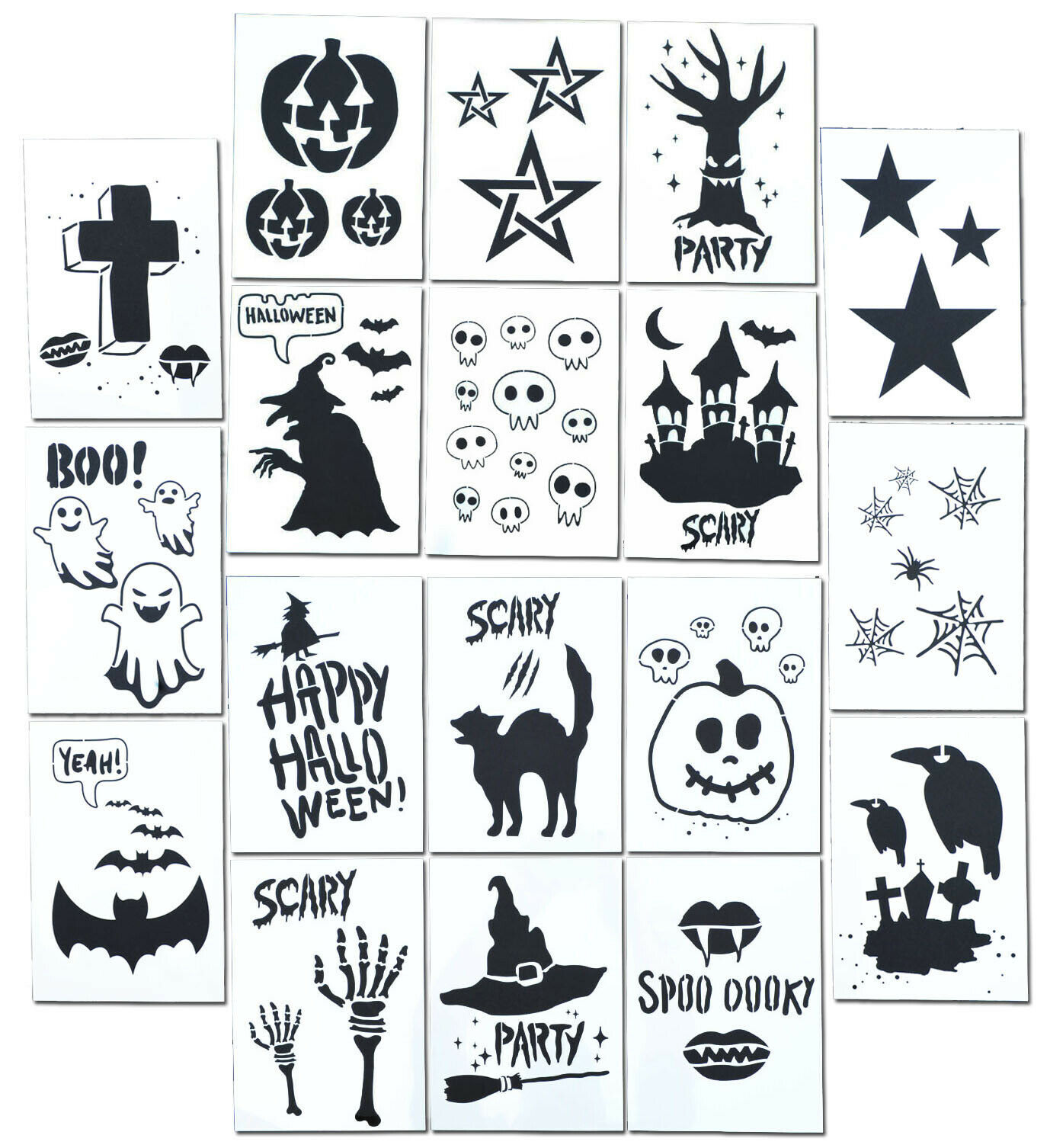 Halloween Stencils Craft Painting Stencils Airbrush Spray Paint (18 Desi... - $15.99