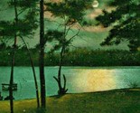 Moonlight Vue Voeux De Loch Sheldrake New York Ny 1919 Vtg Carte Postale - $15.31