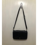 Vintage Tuerkes Philadelphia Purse Crossbody Bag Black Leather Removable Strap - $21.77