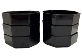 Arcoroc France  Set of 6 Octime Black Glass 6&quot; Soup Salad Cereal Bowls O... - £54.07 GBP