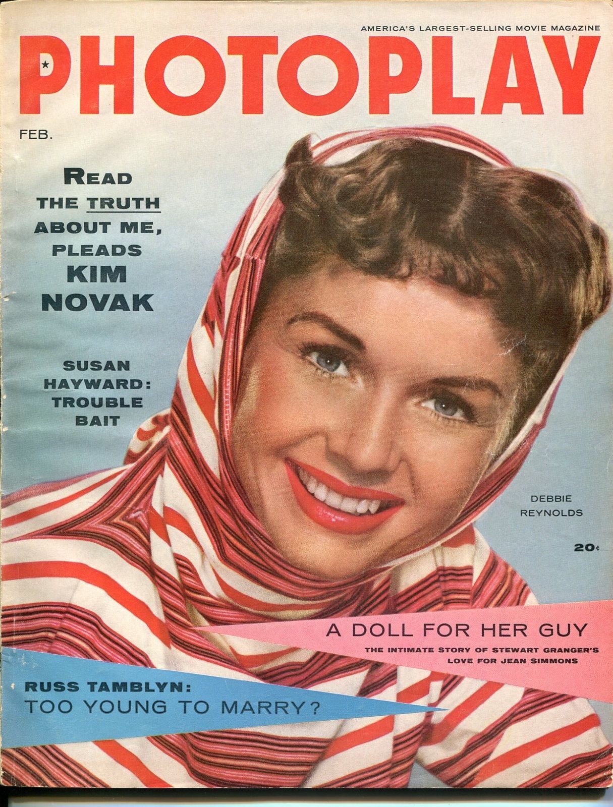Primary image for Photoplay 2/1956-Debbie Reynolds-Russ Tamblyn-Kim Novak-VG
