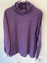 Croft &amp; Barrow Long Sleeve Turtleneck Shirt in Plum Purple with Metallic... - $11.30