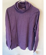 Croft &amp; Barrow Long Sleeve Turtleneck Shirt in Plum Purple with Metallic... - $15.45 CAD