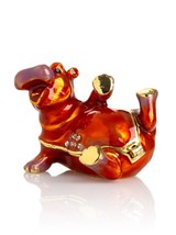 Keren Kopal hippopotamus Trinket Box Hand made with Austrian Crystal - $39.99