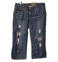 Musd Capris Distressed Low Rise Dark Wash Blue Capri Jeans Womens Junior... - €10,92 EUR